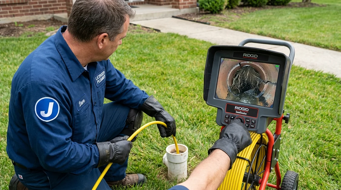Sewer camera inspection being performed by Johns Plumbing LLC in Seeley