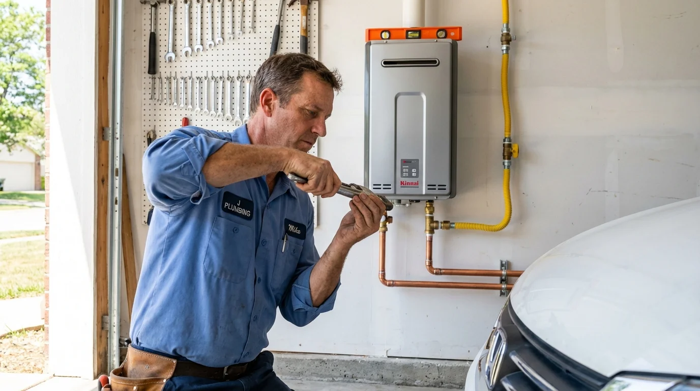 Tankless water heater installation by a Johns Plumbing LLC plumber in Seeley